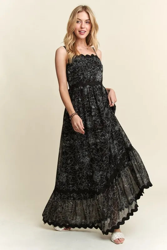 ADORA Floral Adjustable Strap Maxi Cami Dress - Blushé Belle