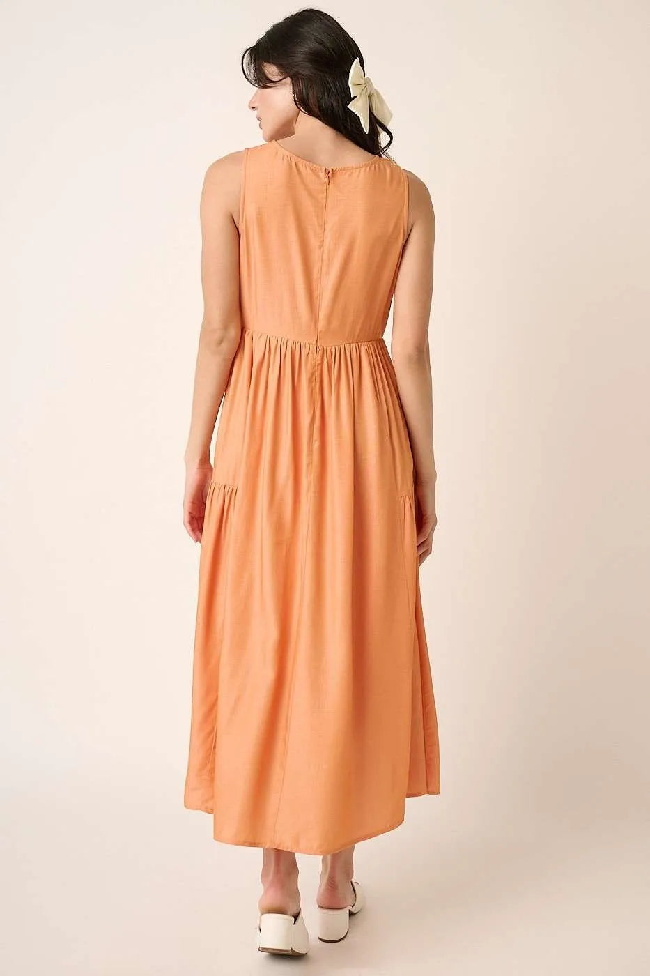 Mittoshop Ruched Detail Sleeveless Midi Dress - Blushé Belle