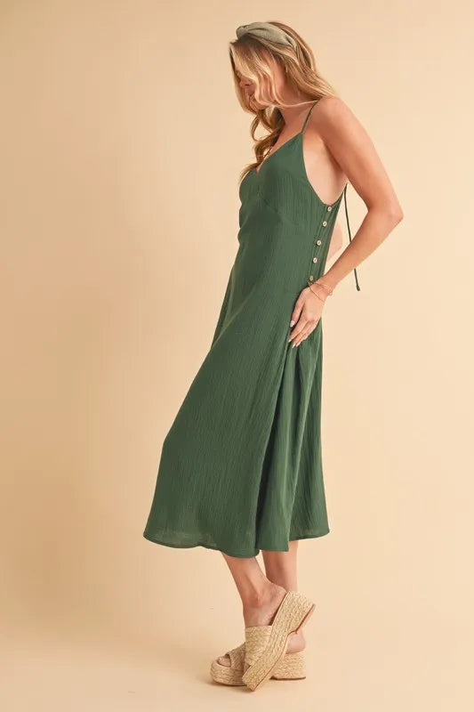 Aemi+Co Side Button Midi Cami Dress - Blushé Belle
