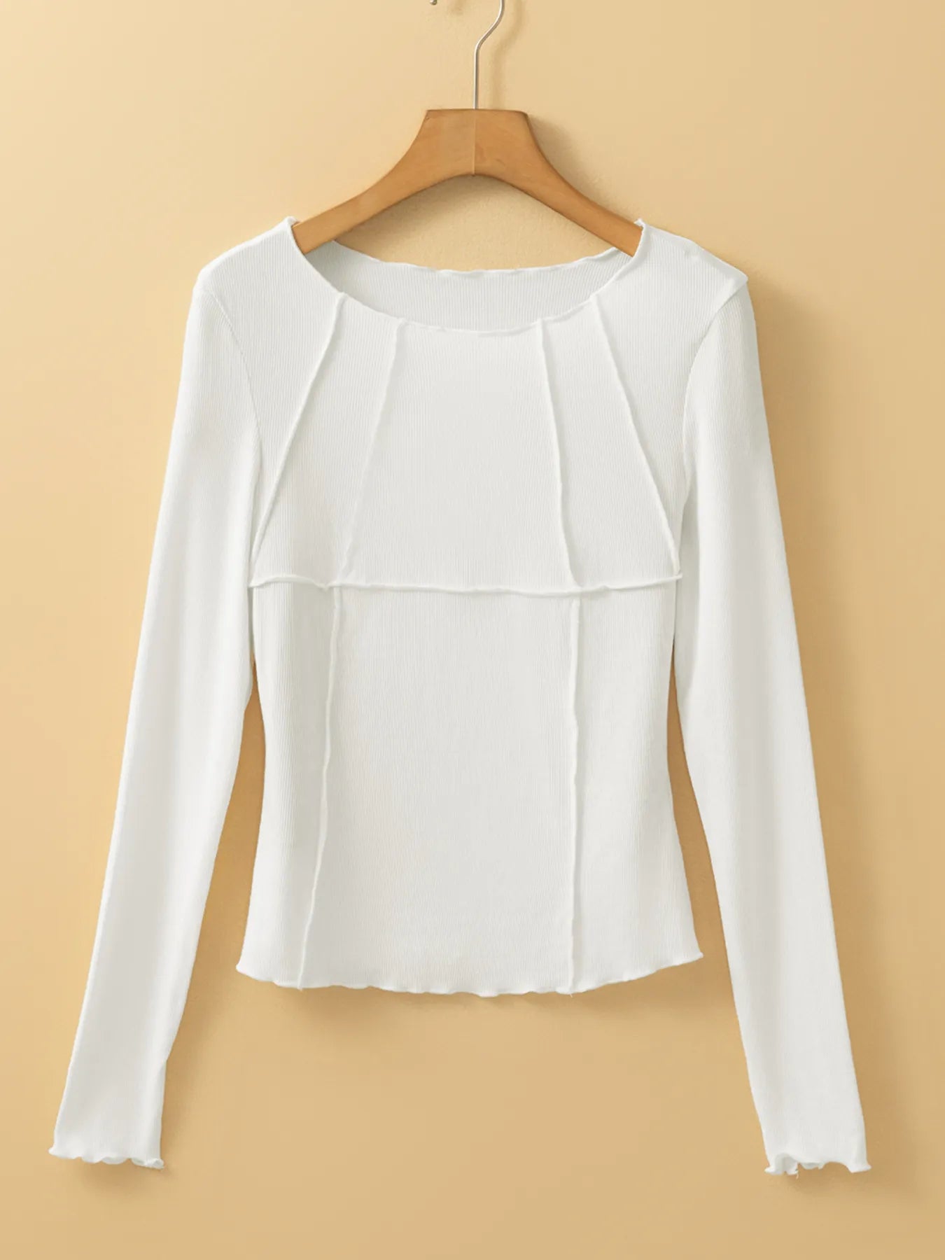Exposed Seam Slim Fit Long Sleeve Top - Blushé Belle