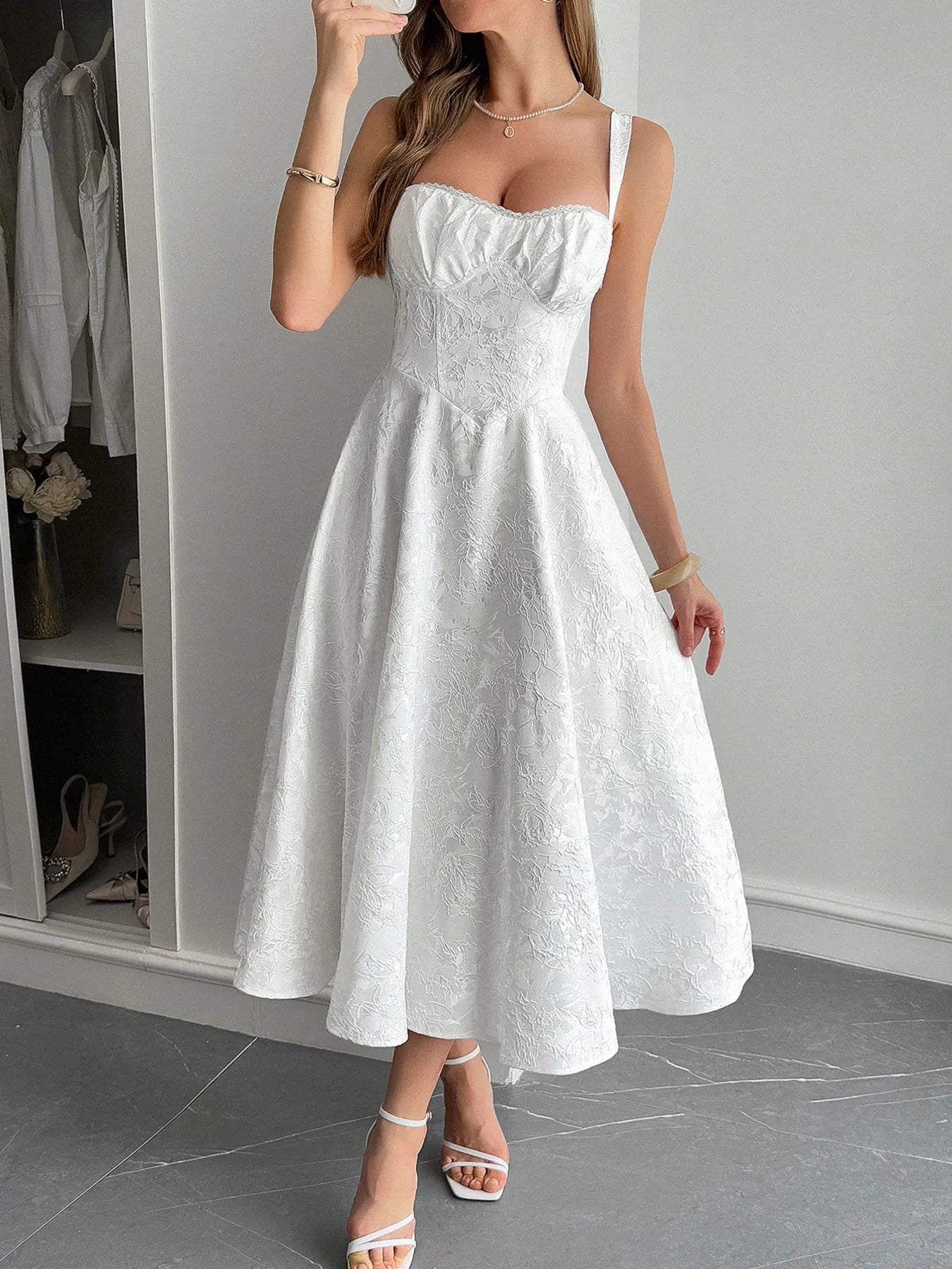 Lace-Up Sleeveless Midi Dress - Blushé Belle