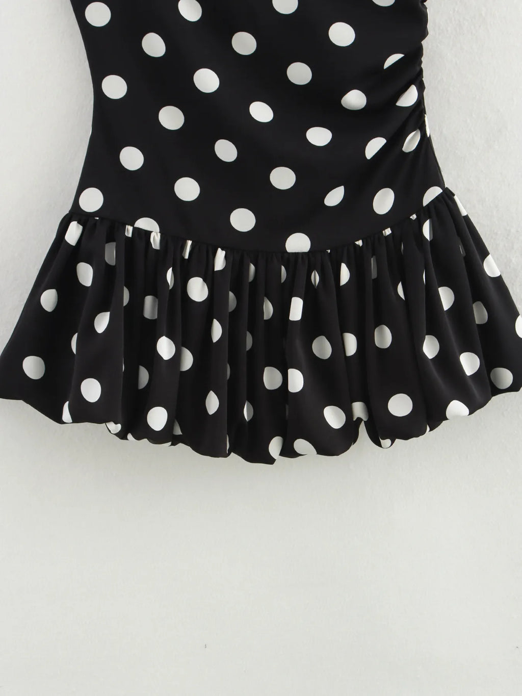 One-Shoulder Polka Dot Mini Dress - Blushé Belle
