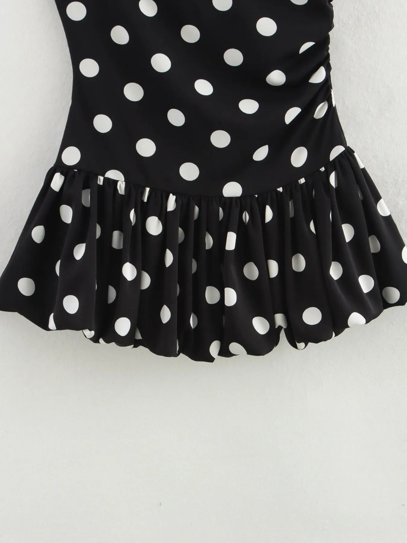 One-Shoulder Polka Dot Mini Dress - Blushé Belle