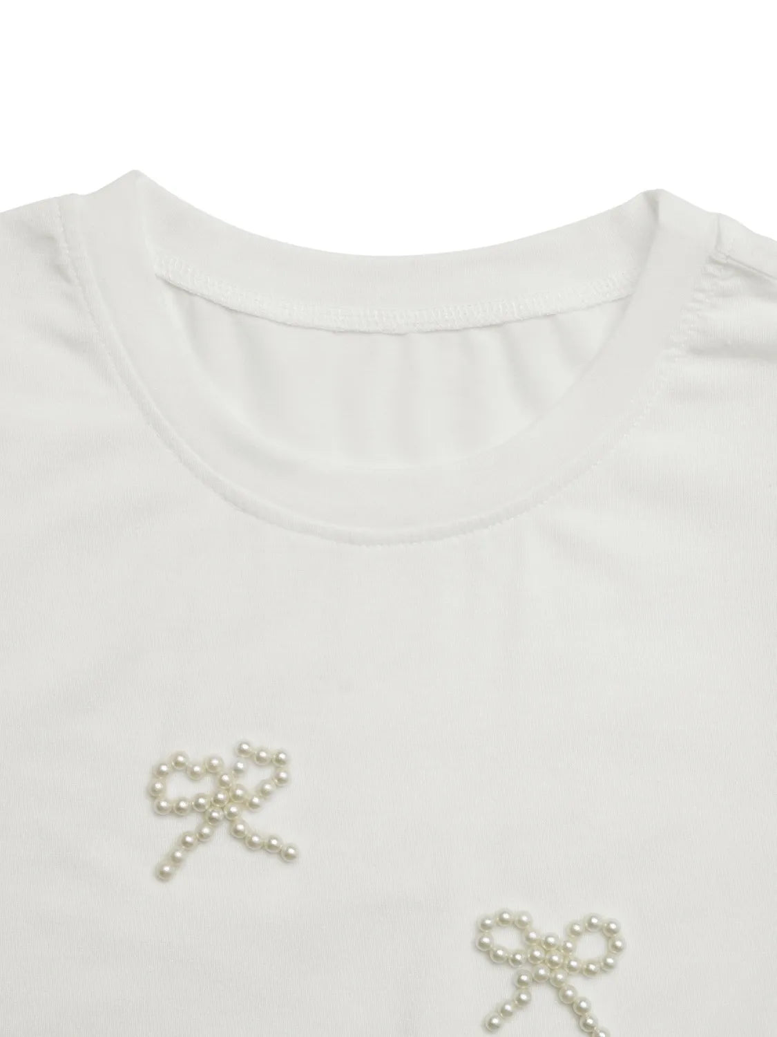 Pearl Bow Puff Sleeve T-Shirt - Blushé Belle