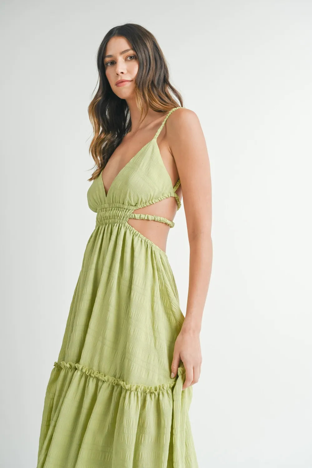 MABLE Cutout Waist Backless Maxi Dress - Blushé Belle