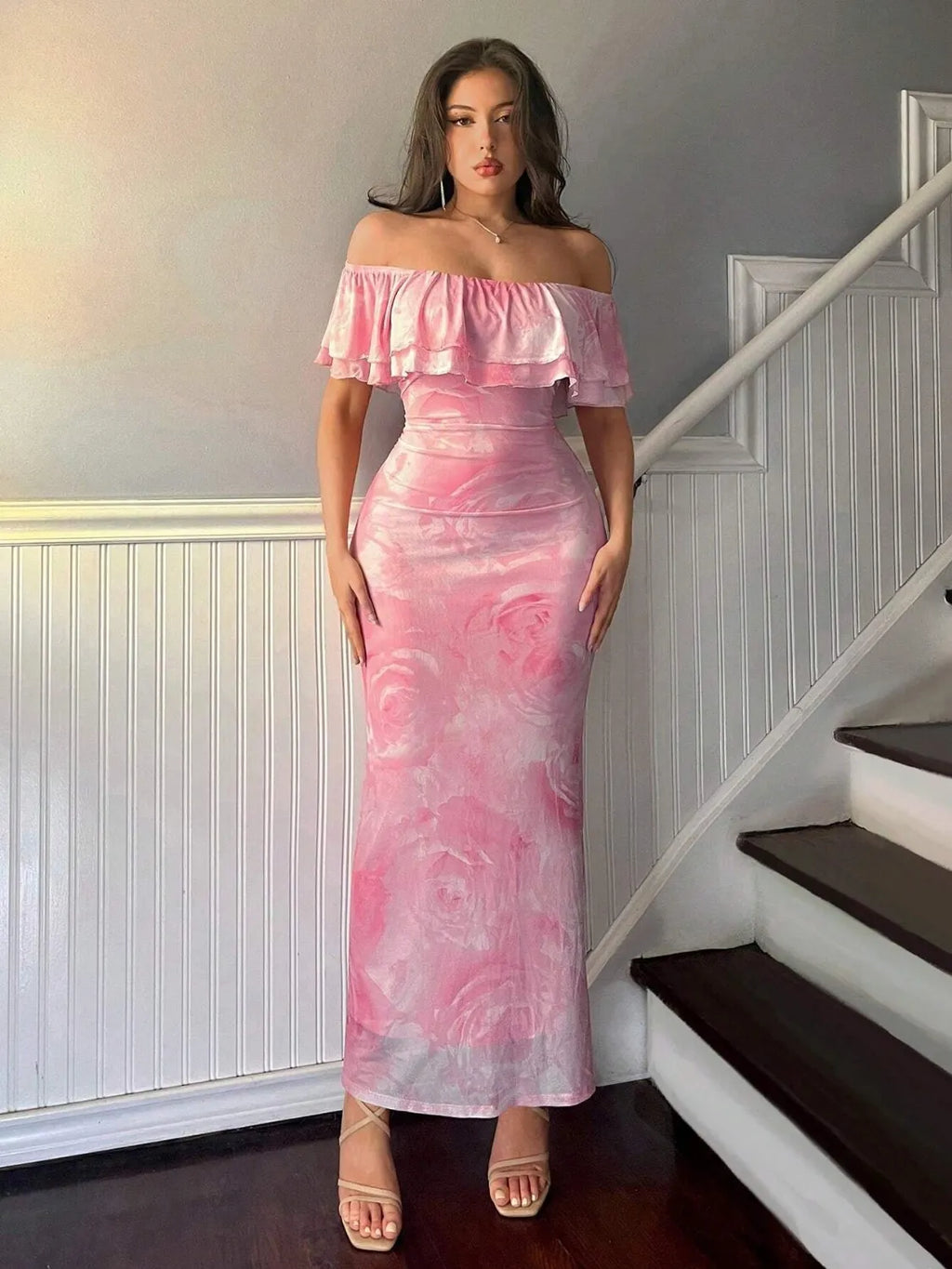 Layered Ruffled Off-Shoulder Dress - Blushé Belle