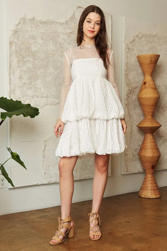 Davi & Dani Checker Print Side Pockets Textured Mini Dress - Blushé Belle