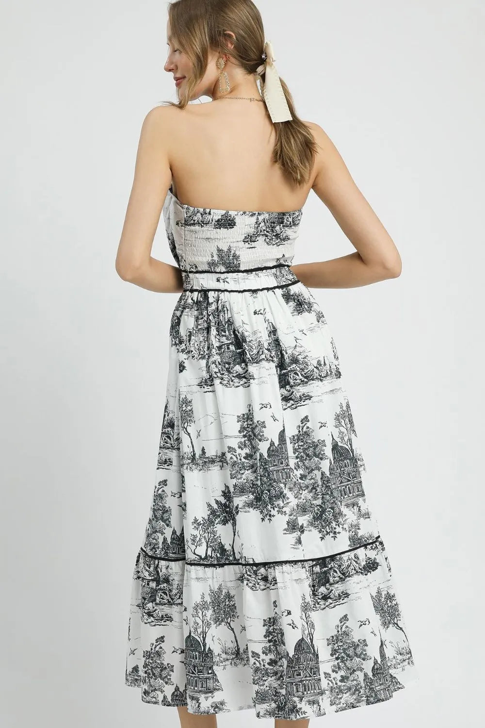 Umgee Printed Tiered Tube Midi Dress - Blushé Belle
