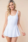 White Birch Sleeveless Performance Knit Swim Dress - Blushé Belle
