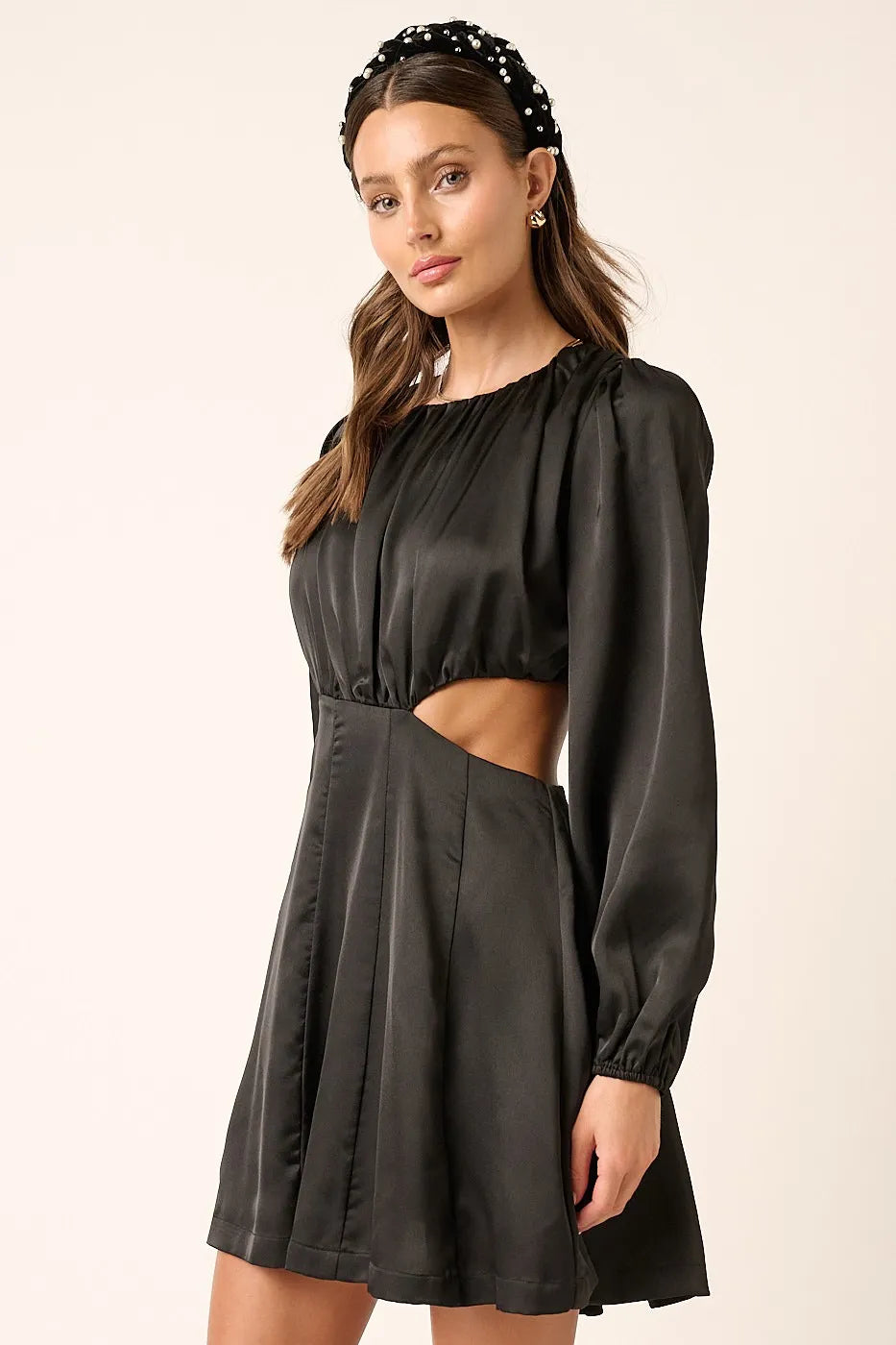 Mittoshop Satin Side Cutout Detail Mini Dress - Blushé Belle
