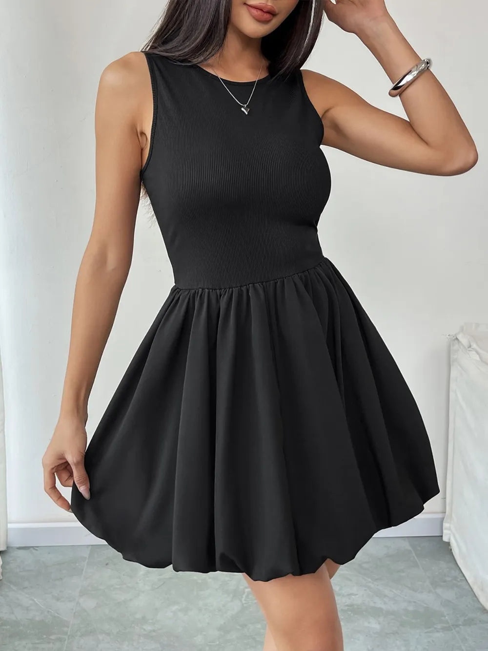 Perfee Ruched Sleeveless Mini Dress - Blushé Belle