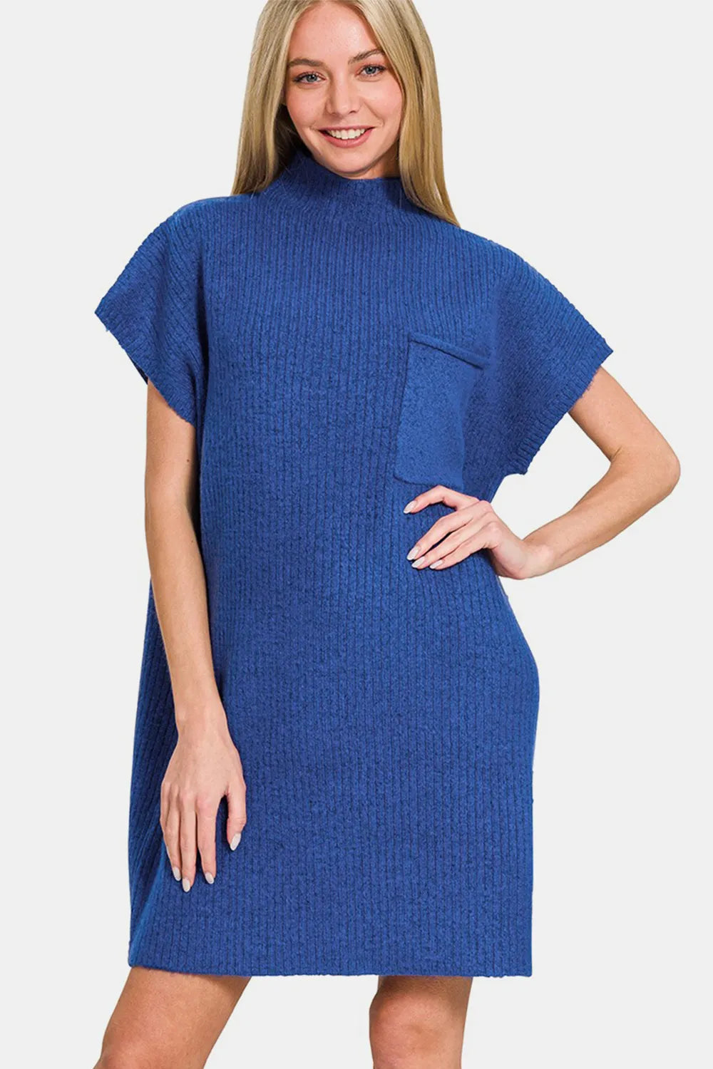 Zenana Short Sleeve Sweater Mini Dress - Blushé Belle