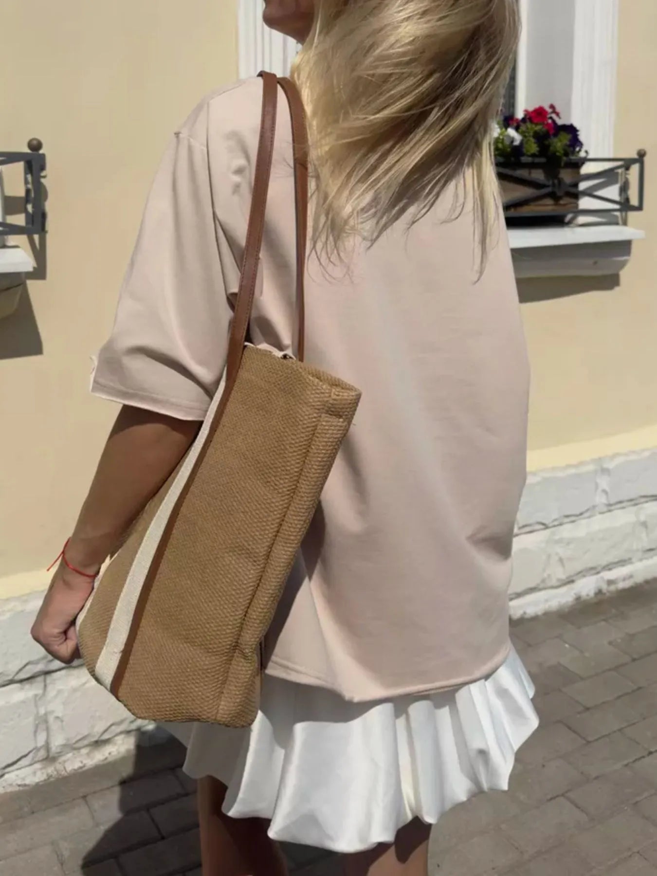 Round Neck Half Sleeve Oversized T-Shirt - Blushé Belle