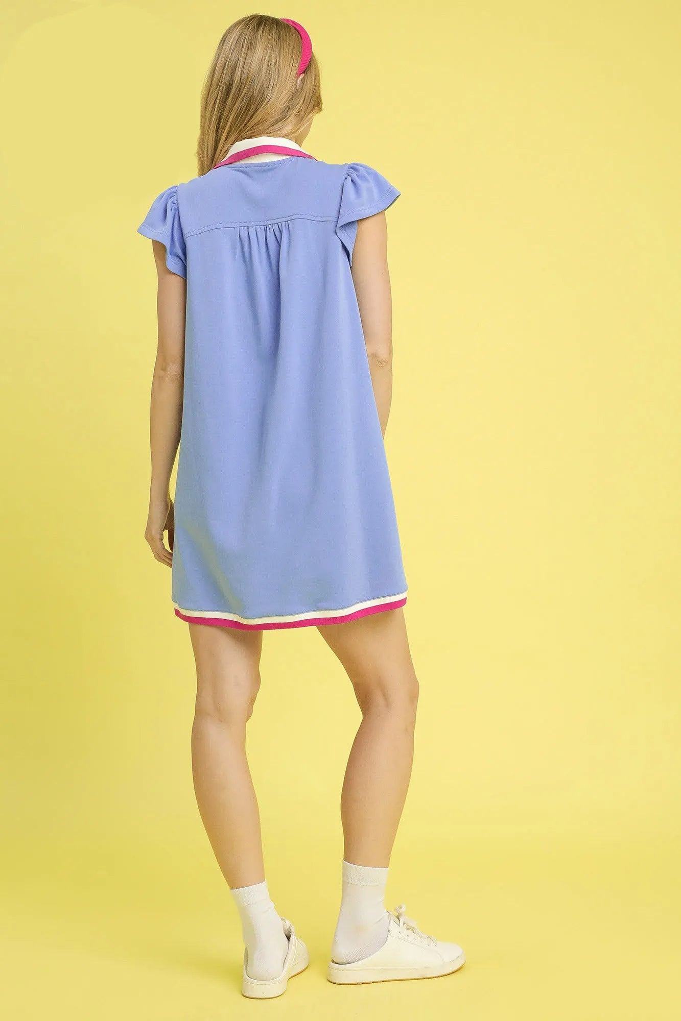 Umgee Contrast Trim Cap Sleeve Mini Dress - Blushé Belle