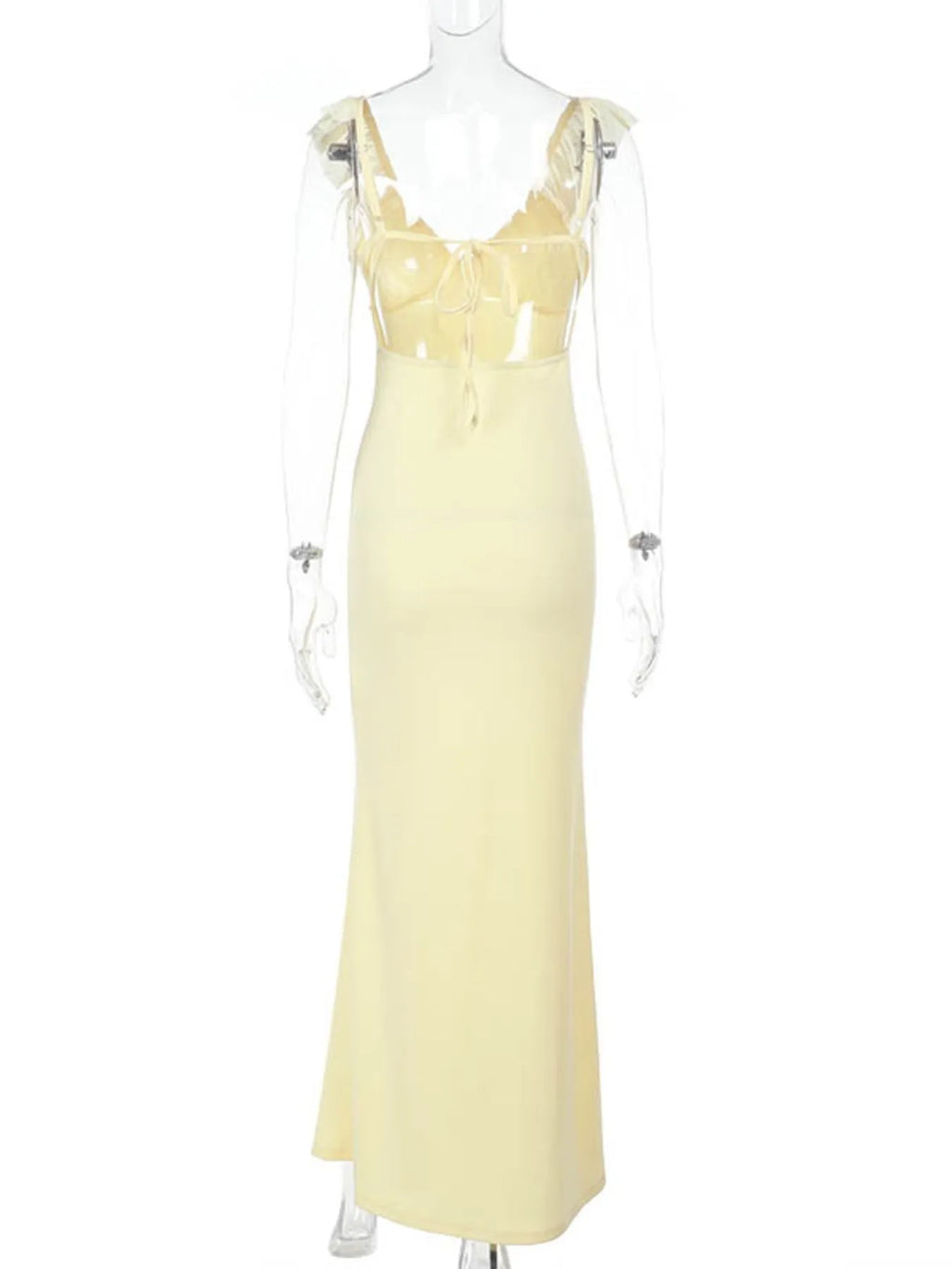 Ruffled V-Neck Sleeveless Maxi Dress - Blushé Belle