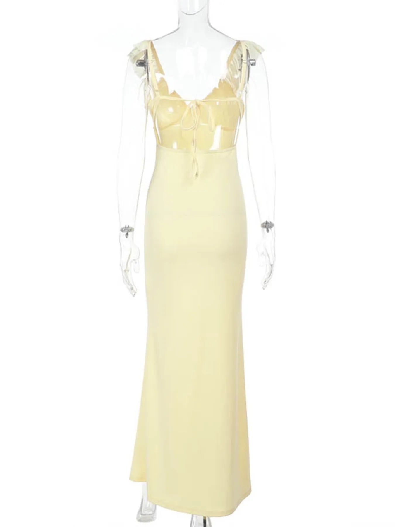 Ruffled V-Neck Sleeveless Maxi Dress - Blushé Belle