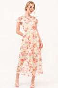And The Why Fish-Net Floral Printed Midi Dress - Blushé Belle