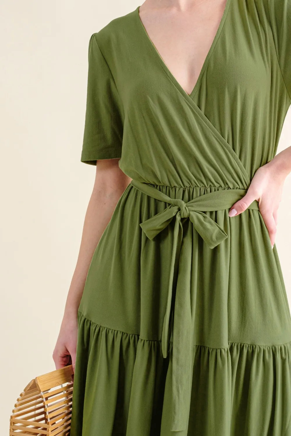 And The Why Soft Short Sleeve Tiered Midi Dress - Blushé Belle