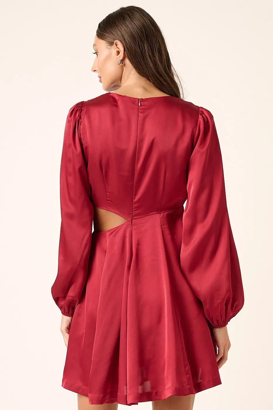Mittoshop Satin Side Cutout Detail Mini Dress - Blushé Belle