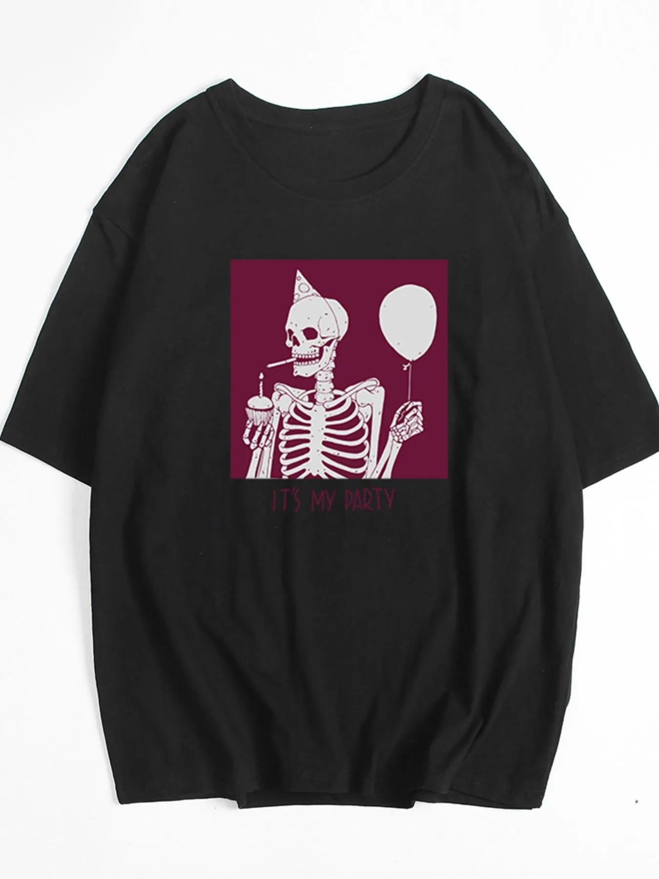 Plus Size Graphic Round Neck Half Sleeve T-Shirt - Blushé Belle