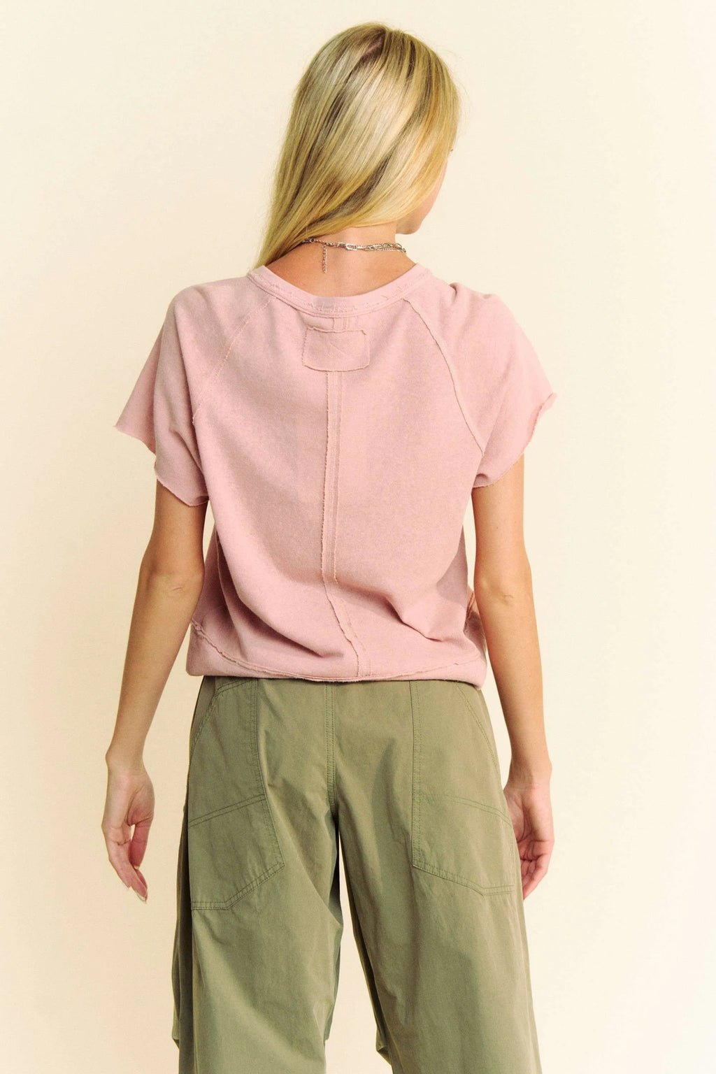 Davi & Dani Breezy Knit Fabric Short Sleeve T-shirt Top - Blushé Belle