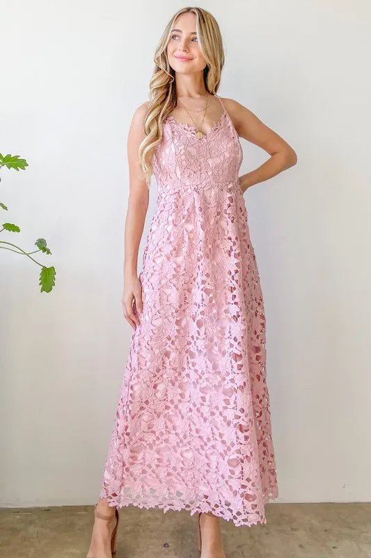 And The Why Lace Maxi Cami Dress - Blushé Belle