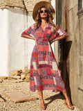 Printed Half Sleeve Midi Dress - Blushé Belle