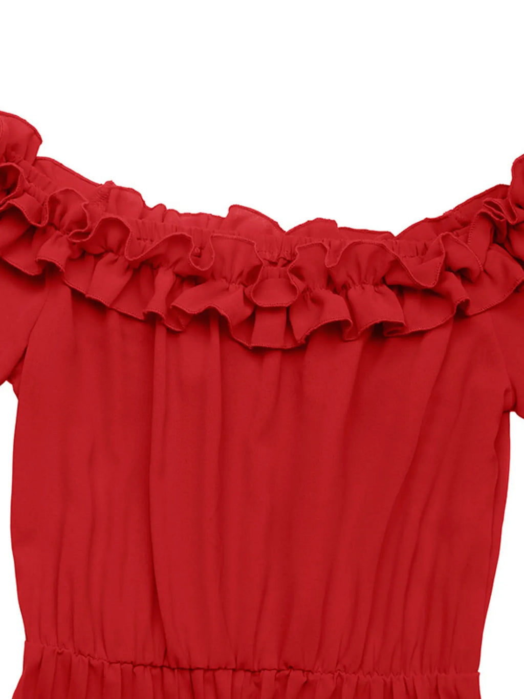 Off-Shoulder Ruffle Pleated Midi Dress - Blushé Belle