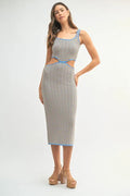 MABLE Multi Color Chevron Knit Bodycon Midi Dress - Blushé Belle
