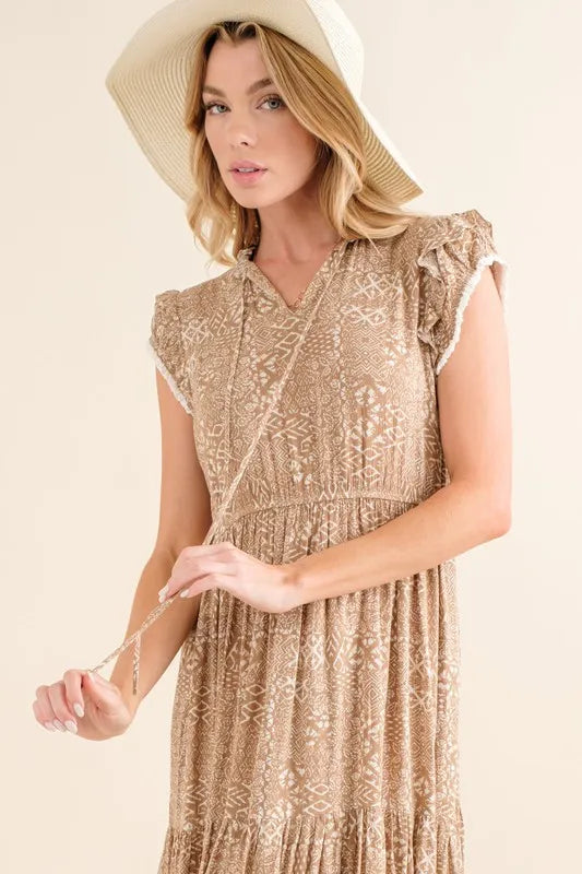 And The Why Boho Printed Tiered Maxi Dress - Blushé Belle