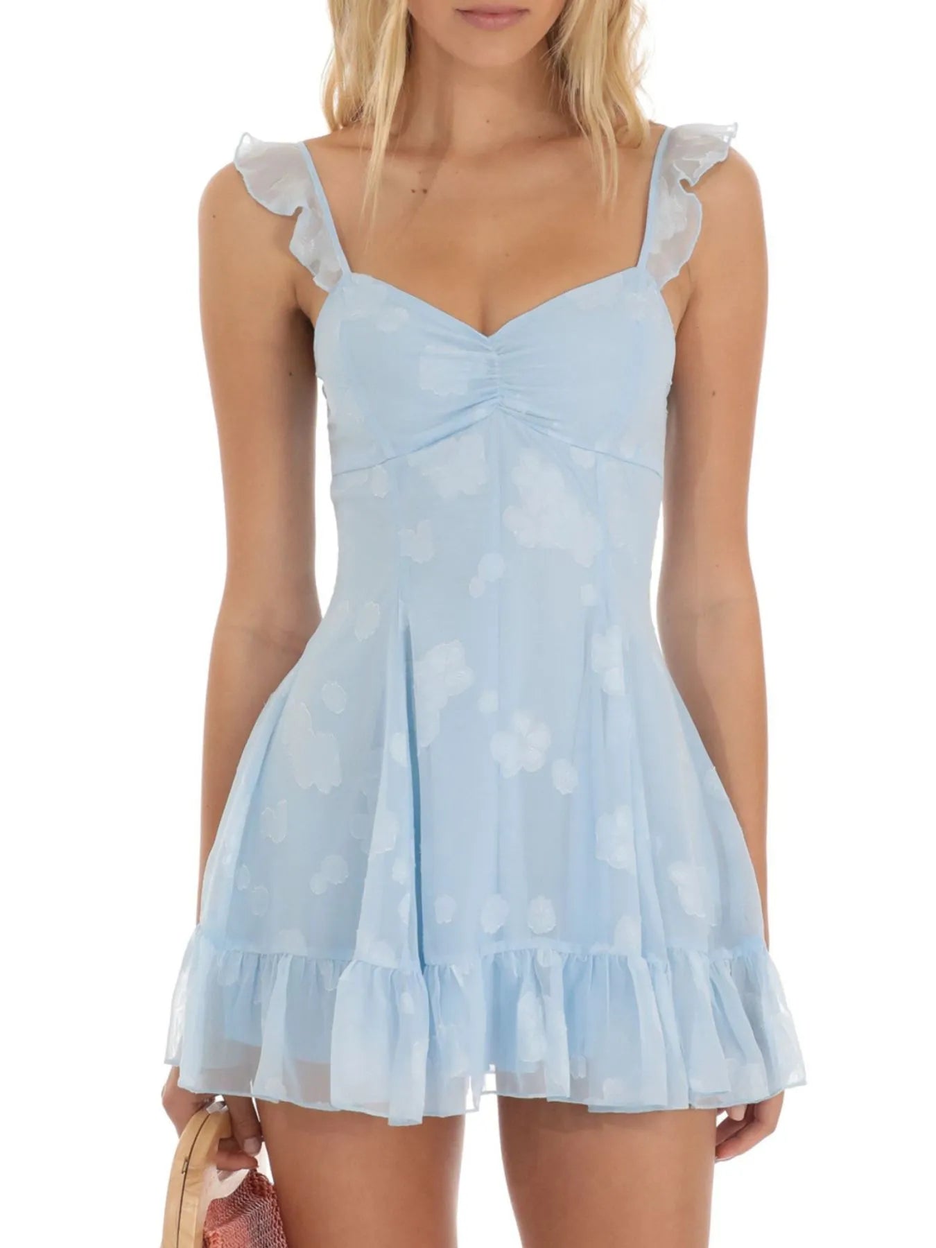 Floral Sweetheart Ruffled Cami Mini Dress - Blushé Belle