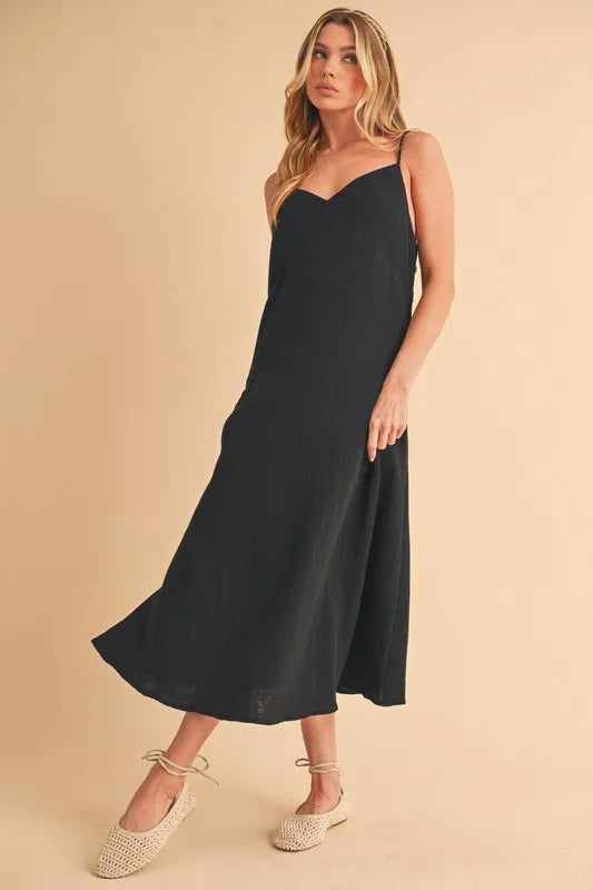 Aemi+Co Side Button Midi Cami Dress - Blushé Belle