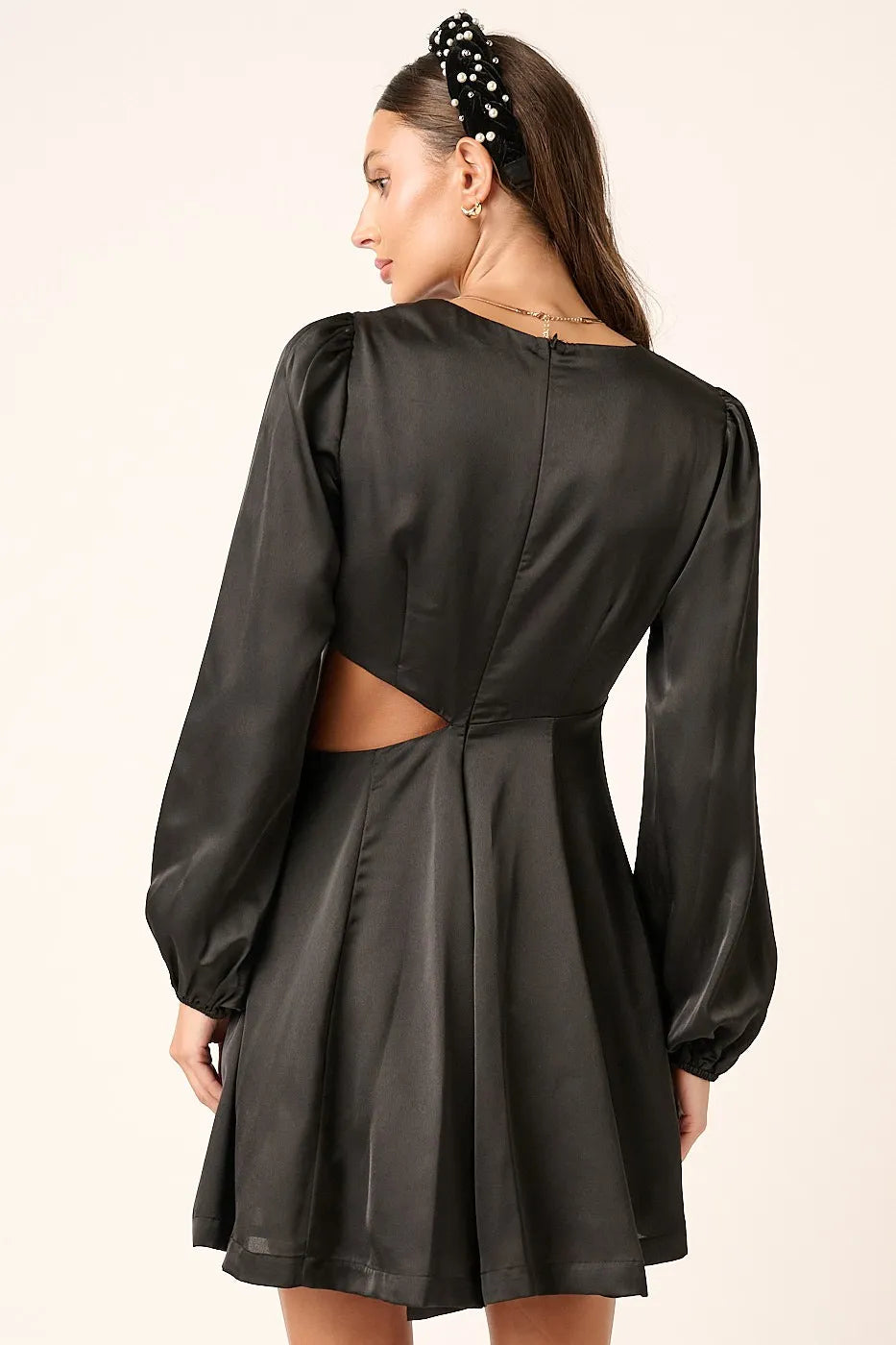 Mittoshop Satin Side Cutout Detail Mini Dress - Blushé Belle
