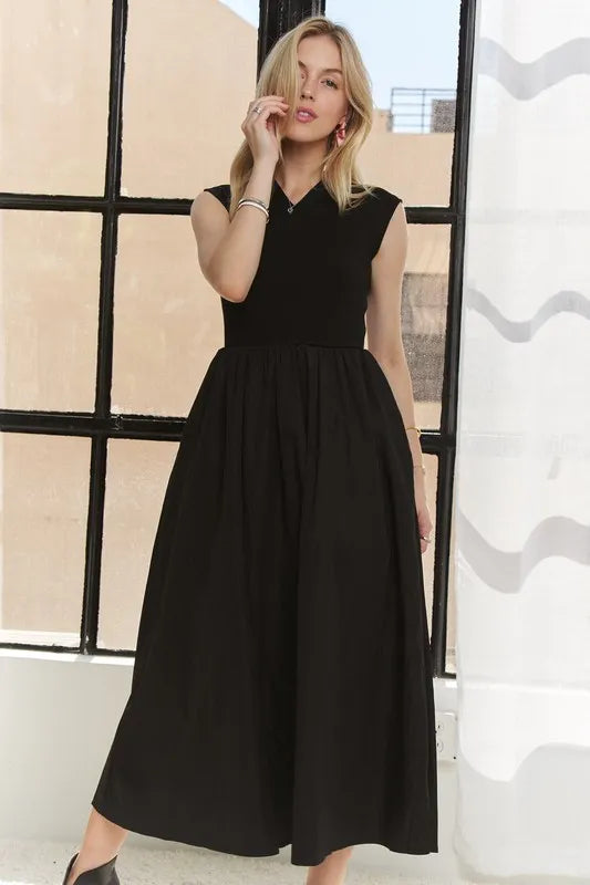 ADORA V-Neck Cap Sleeve Dress - Blushé Belle