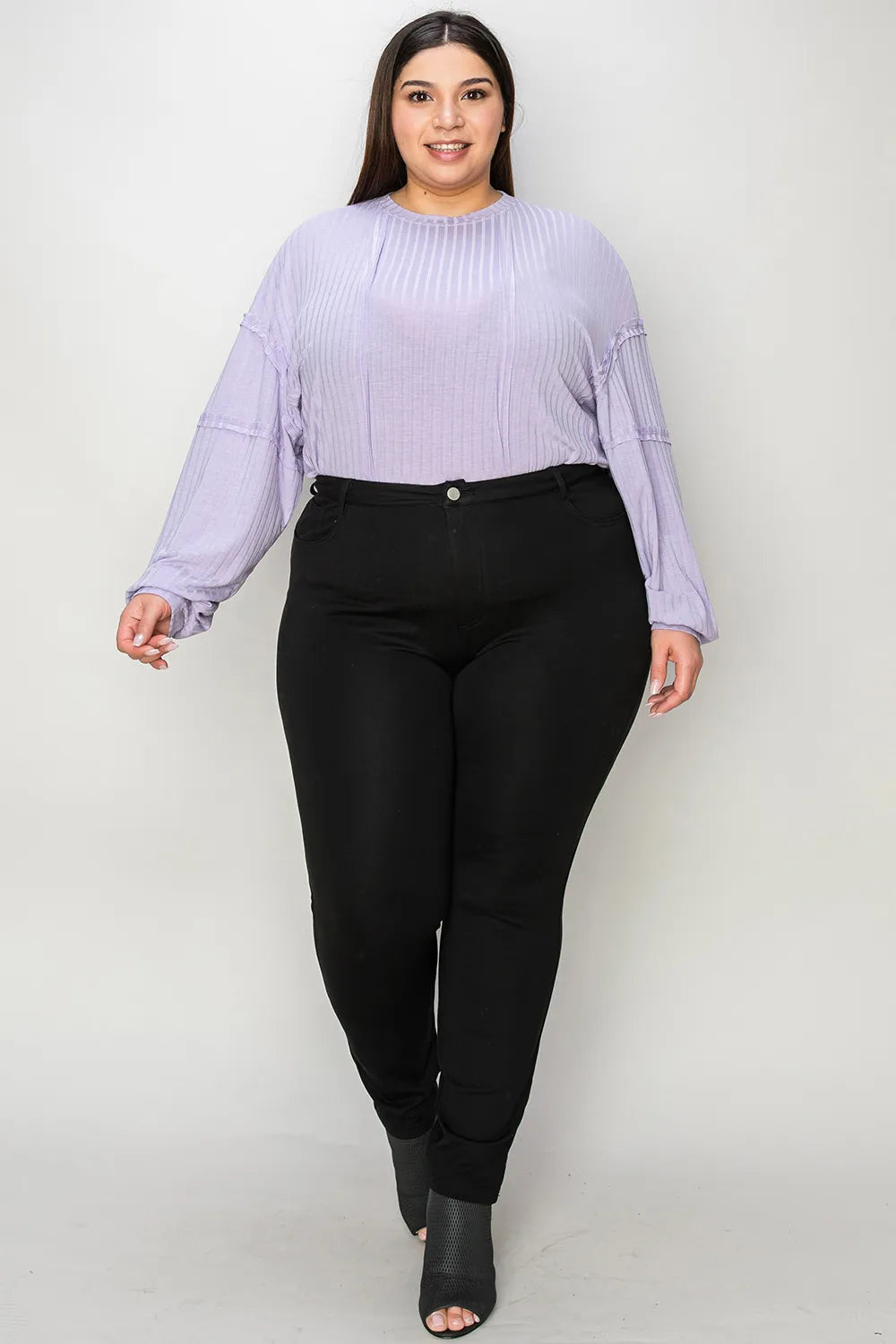 Basic Bae Full Size Ribbed Round Neck Long Sleeve T-Shirt - Blushé Belle