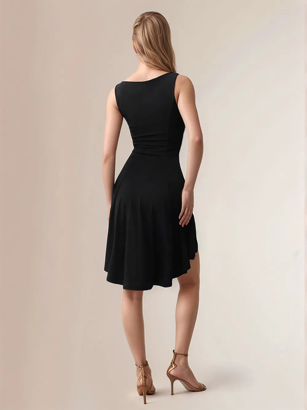 High-Low Round Neck Sleeveless Mini Dress - Blushé Belle
