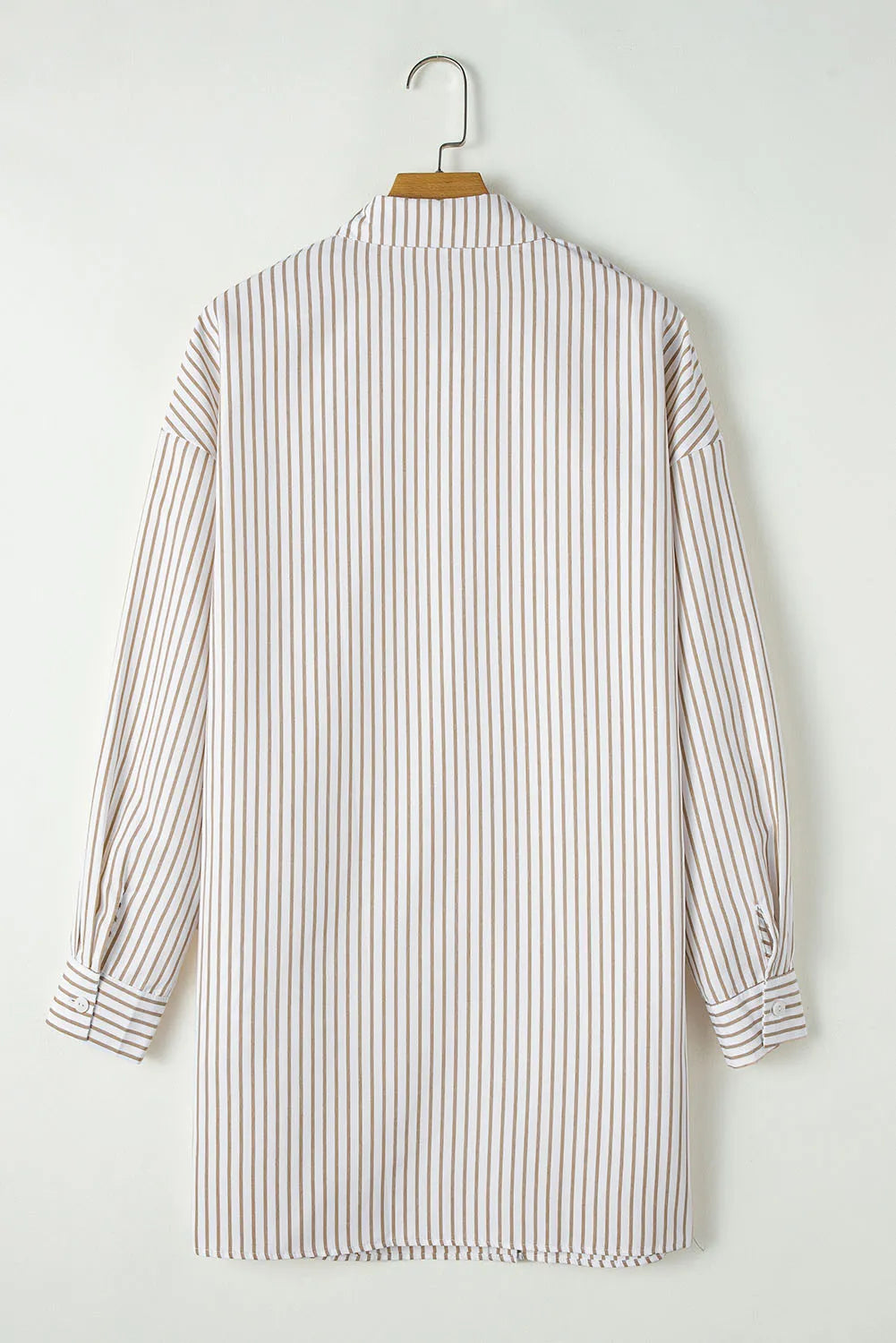 Striped Long Sleeve Mini Shirt Dress - Blushé Belle