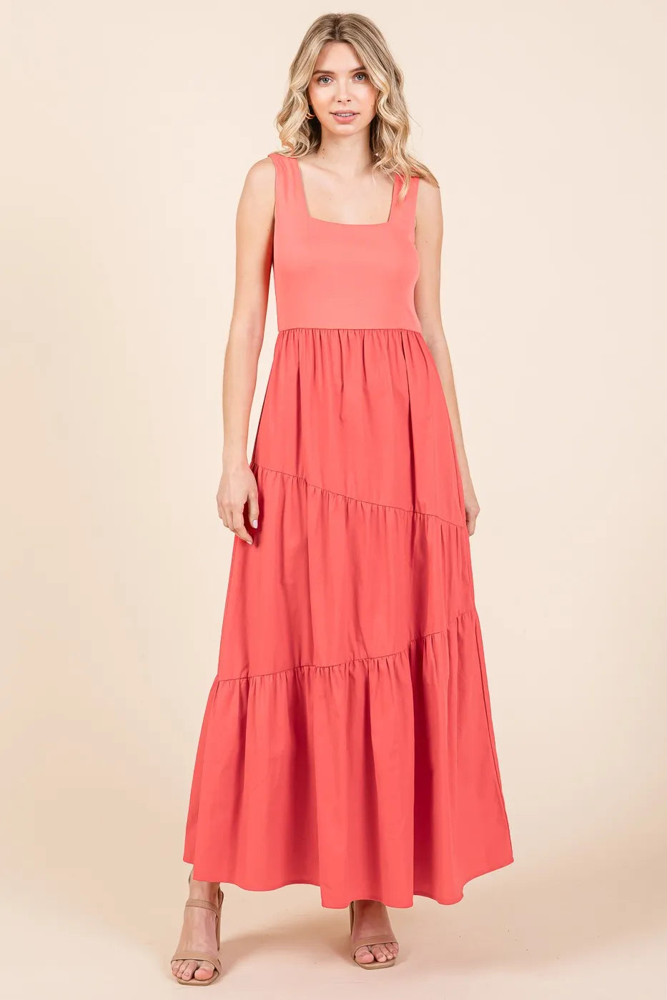 Mittoshop Mix Media Square Neck Maxi Dress - Blushé Belle