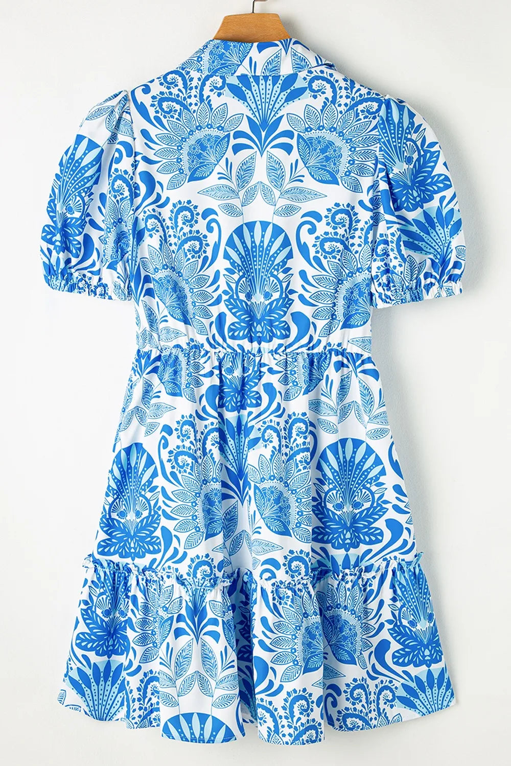 Tiered Printed Short Sleeve Mini Dress - Blushé Belle