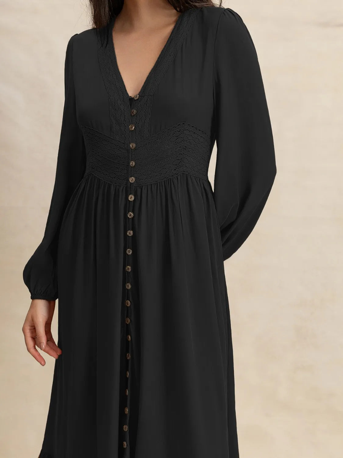 V-Neck Long Sleeve Dress - Blushé Belle
