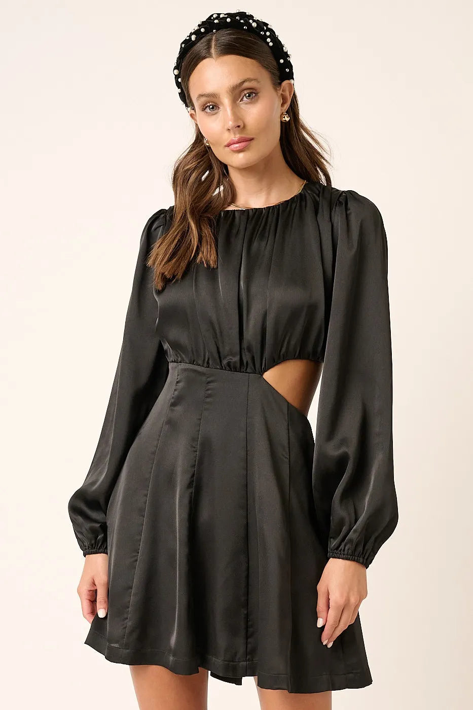 Mittoshop Satin Side Cutout Detail Mini Dress - Blushé Belle