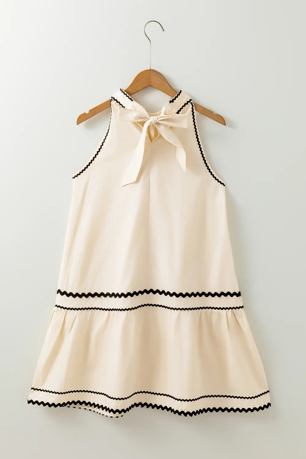 Stripe Ric Rac Trim Sleeveless Mini Dress - Blushé Belle