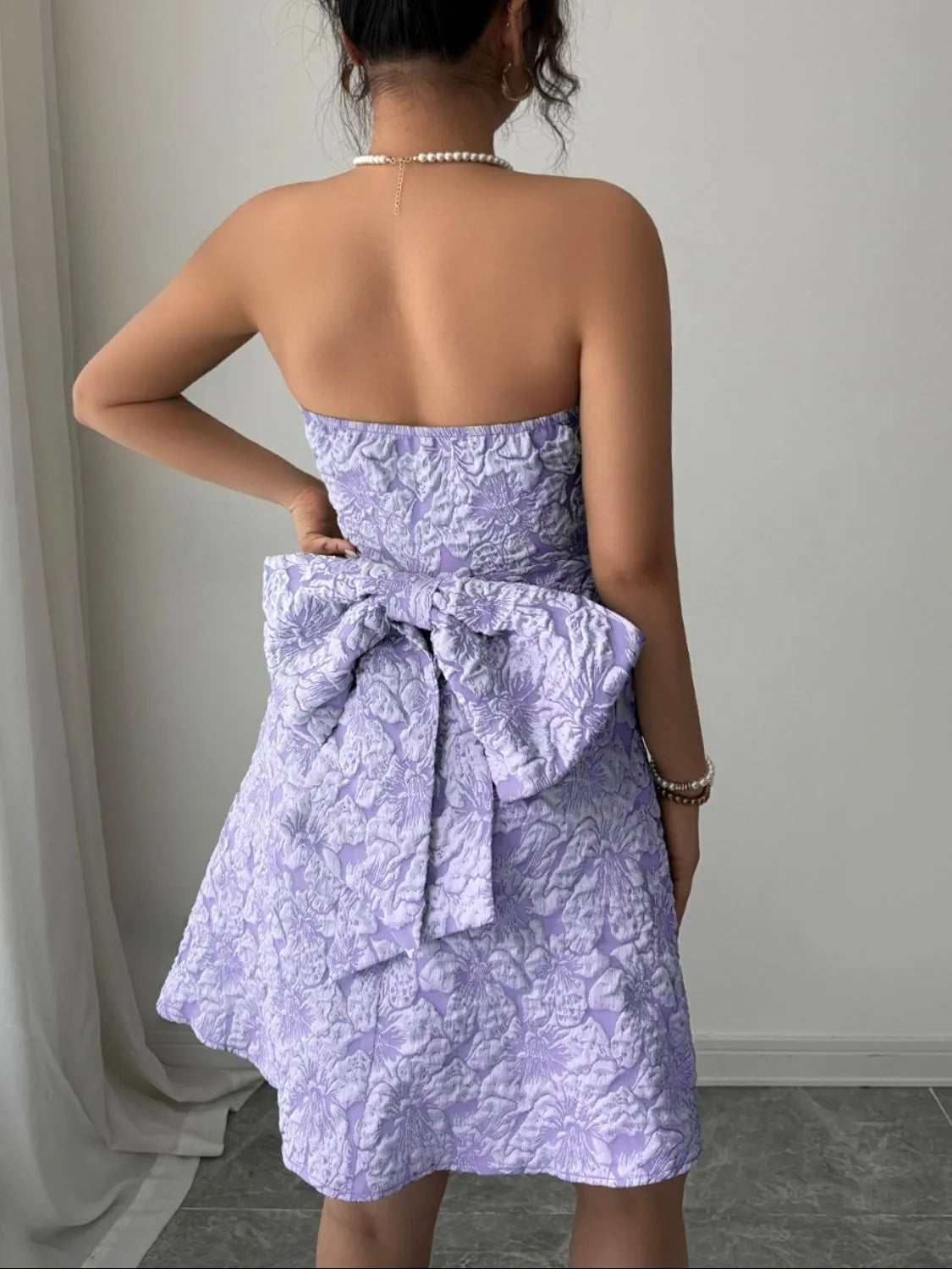 Bow Back Tube Mini Dress - Blushé Belle