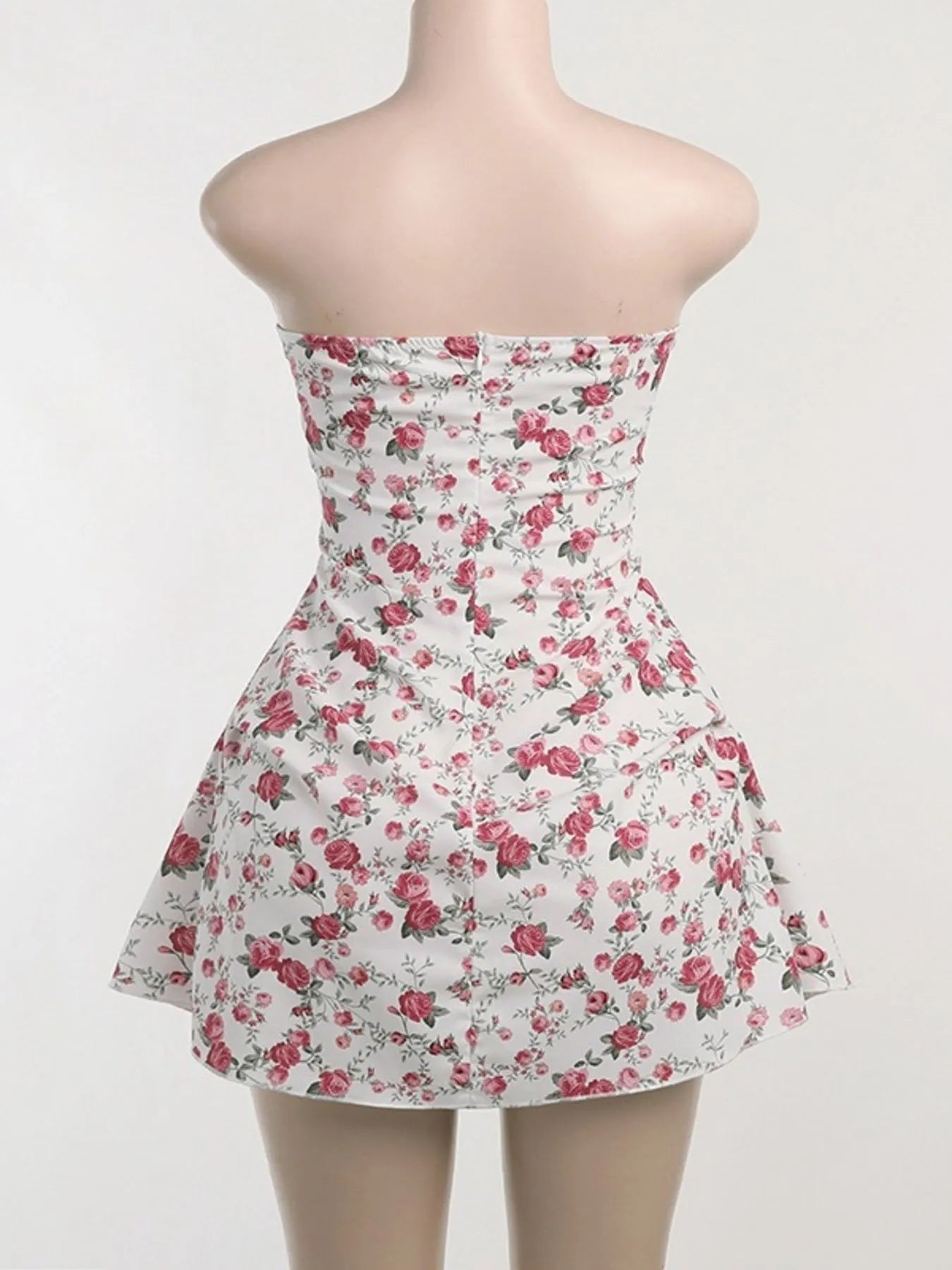 Floral Print Strapless Mini Dress - Blushé Belle
