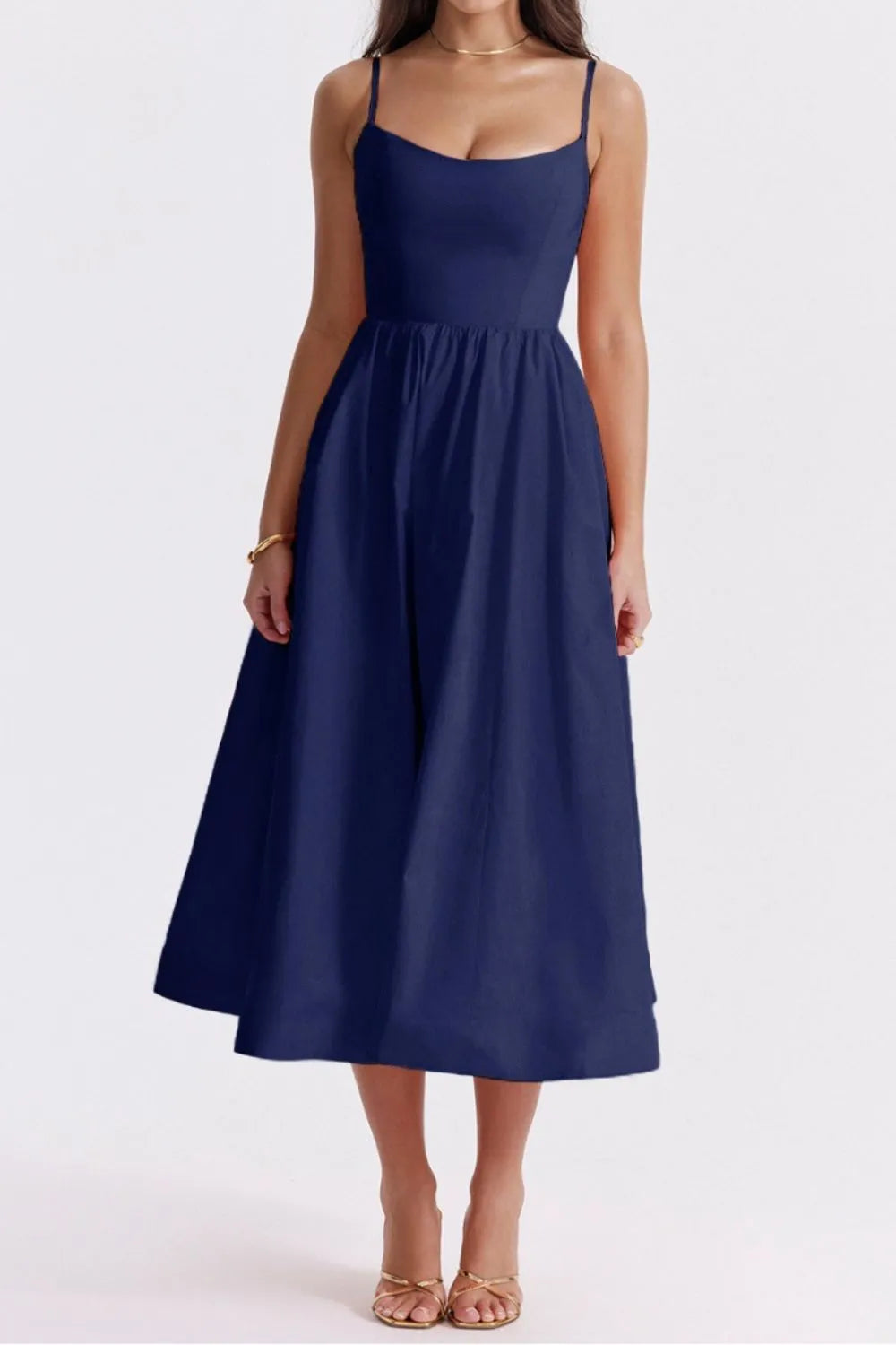 Floral Print Spaghetti Strap Midi Dress - Blushé Belle
