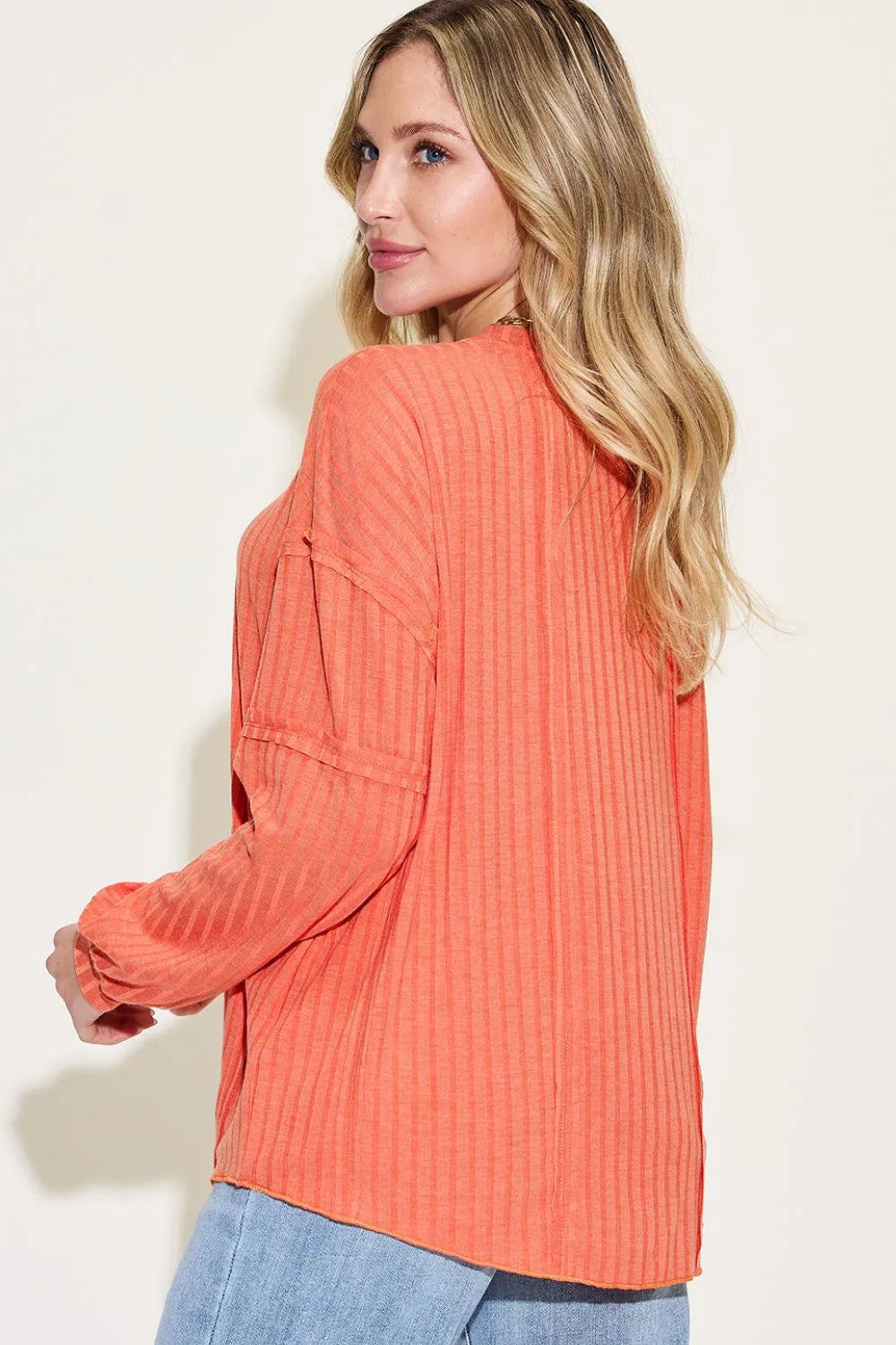 Basic Bae Full Size Ribbed Round Neck Long Sleeve T-Shirt - Blushé Belle