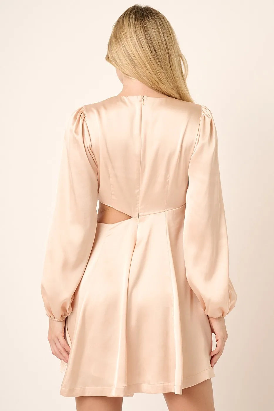Mittoshop Satin Side Cutout Detail Mini Dress - Blushé Belle