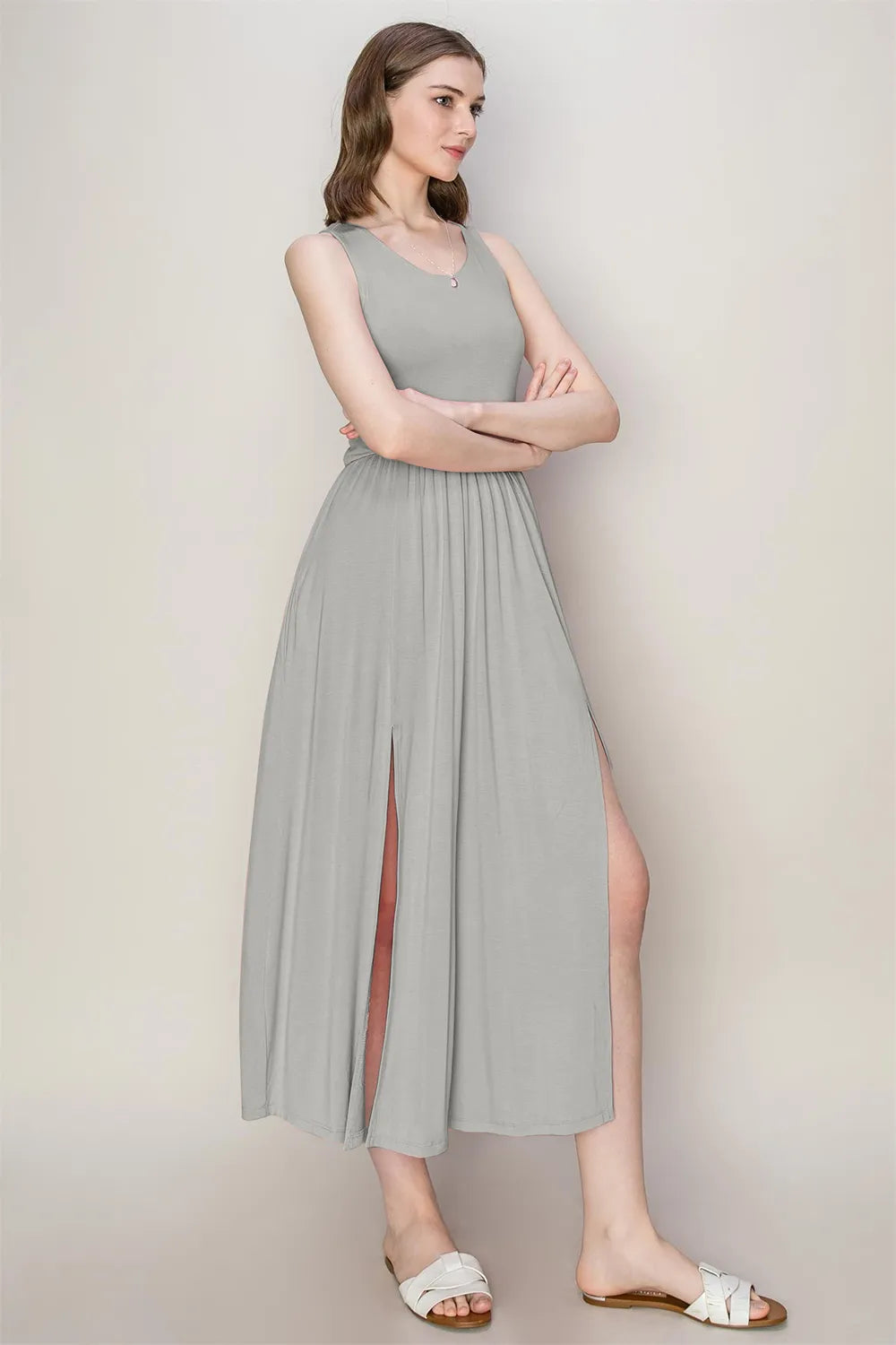 HYFVE Sleeveless Slit Midi Dress - Blushé Belle