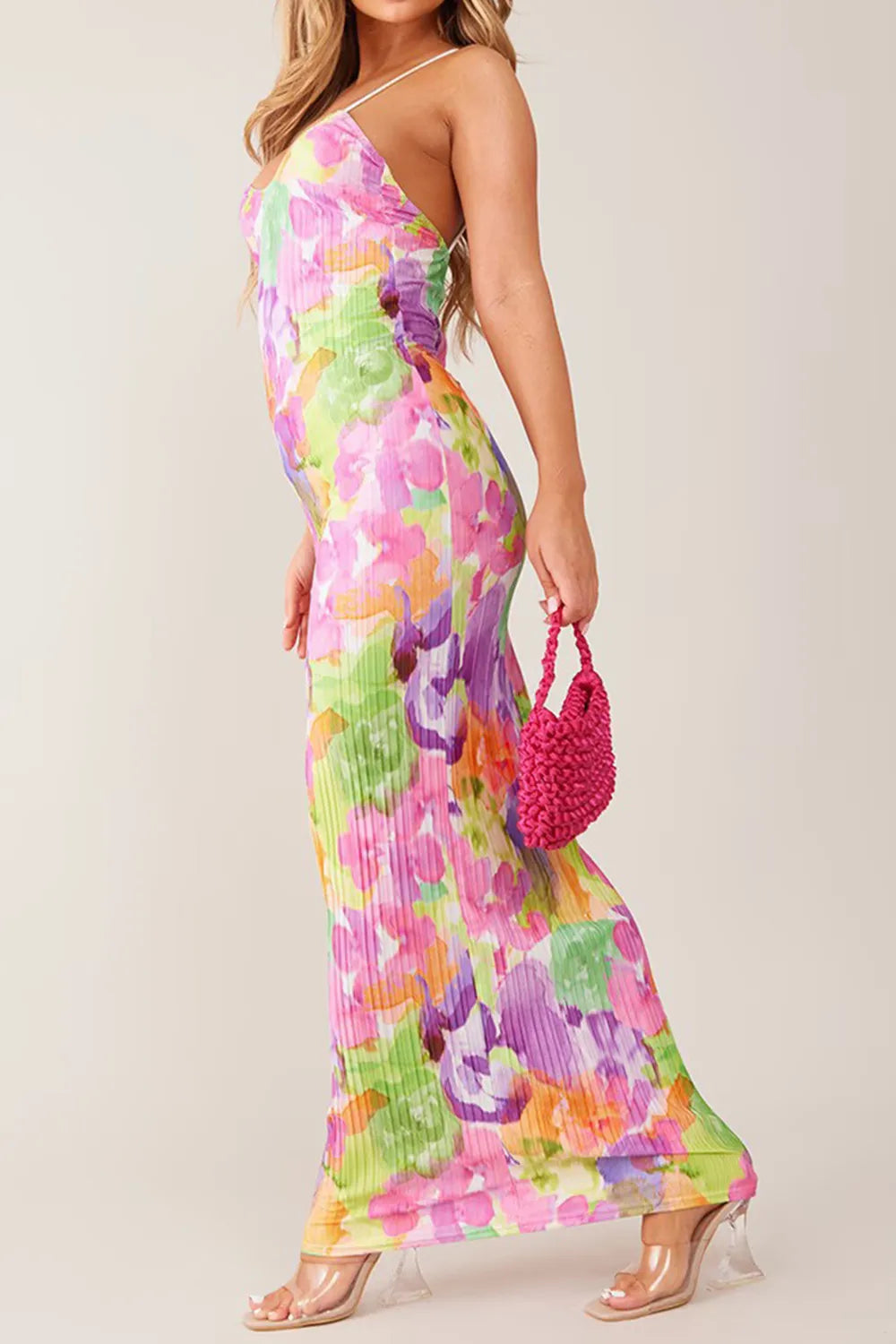 Backless Printed Maxi Cami Dress - Blushé Belle