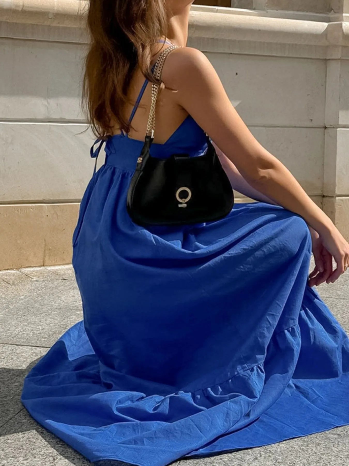 V-Neck Tiered Maxi Cami Dress - Blushé Belle